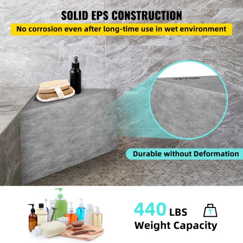 Tile Shower Seat LoadBearing Triangular Bench Ready To Tile Waterproof Shower Corner Seat 1