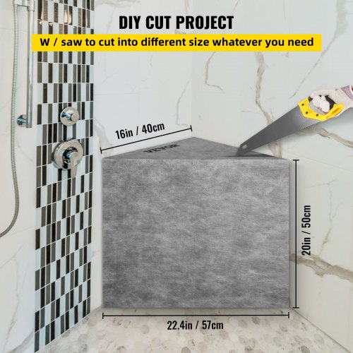 Tile Shower Seat LoadBearing Triangular Bench Ready To Tile Waterproof Shower Corner Seat 5