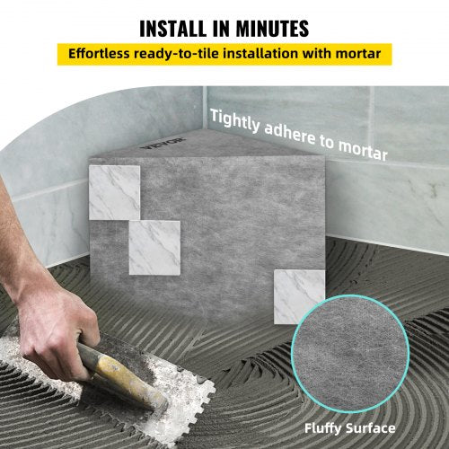 Tile Shower Seat LoadBearing Triangular Bench Ready To Tile Waterproof Shower Corner Seat 3