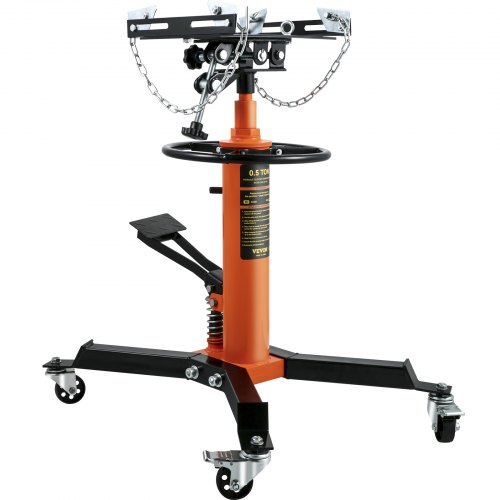 Transmission Jack, Hydraulic Telescopic with High lbs Capacity, Stage Floor Jack Stand with Foot Pedal, Rotatable Wheels