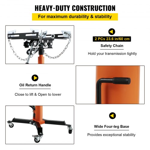 Transmission Jack Hydraulic Telescopic With High Lbs Capacity Stage Floor Jack Stand With Foot Peda 6