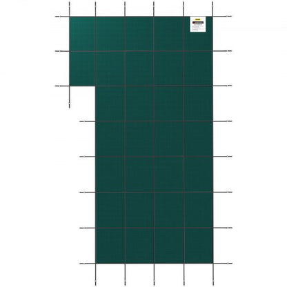 Winter Pool Cover Rectangular Inground Pool Safety Cover With Left Step Installation Hardware 6
