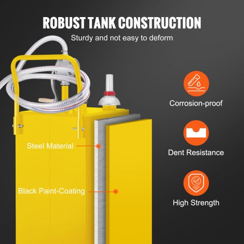 Fuel Caddy Gas Storage Tank With Manuel Transfer Pump And Wheels For Gasoline Diesel Fuel Container 2