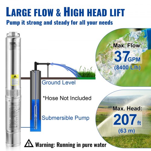 Deep Well Submersible Pump Head Stainless Steel Water Pump for Industrial Irrigation Home Use