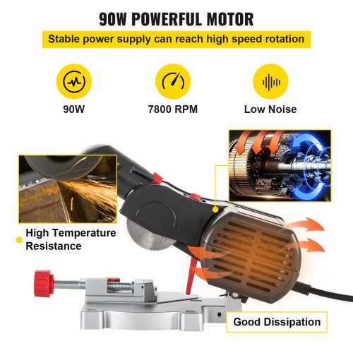 Benchtop Miter Saw With Two Blades Adjustable Cut For Copper Aluminum Wood And Zinc 3