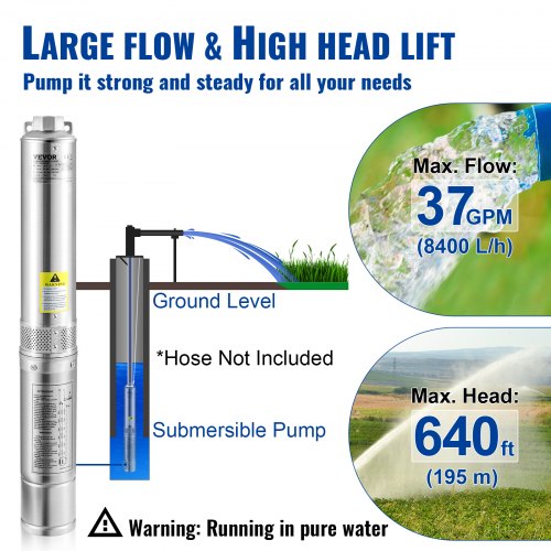 Deep Well Submersible Pump Stainless Steel Water Pump For Industrial Irrigation  Home Waterproof 6