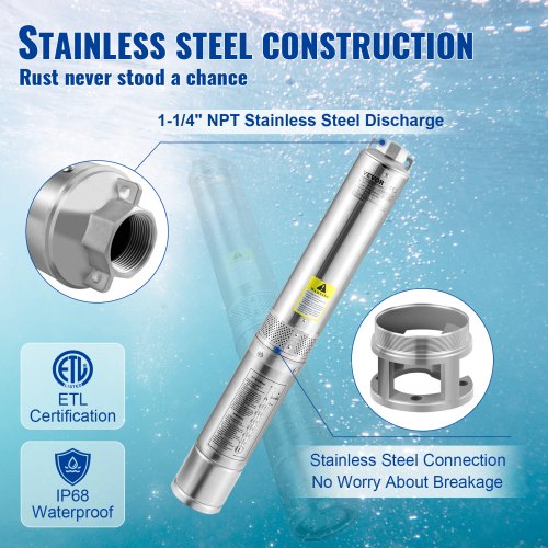 Deep Well Submersible Pump Stainless Steel Water Pump For Industrial Irrigation  Home Waterproof 2