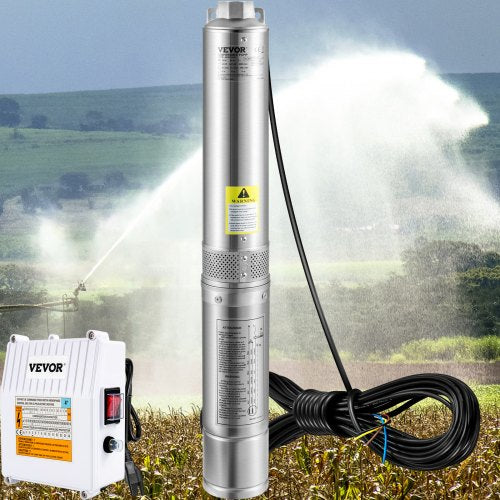 Deep Well Submersible Pump Stainless Steel Water Pump External Control Box Waterproof For Home And  6