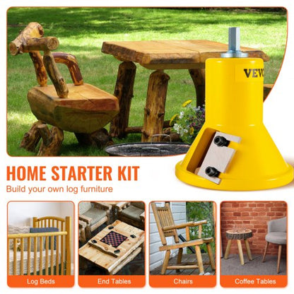 DIY Tenon Cutter Kit with Dual Blades, Commercial Grade Aluminum and Steel, Log Furniture Cutter for Home Use