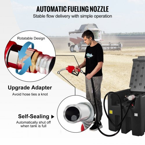 Portable Diesel Tank With Pump PE Diesel Fuel Tank High GPM Flow Rate Rubber Hose For Easy Fuel Tra 3