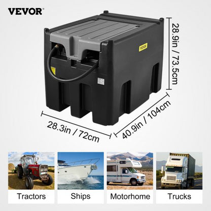 Portable Diesel Tank With Pump PE Diesel Fuel Tank High GPM Flow Rate Rubber Hose For Easy Fuel Tra 7
