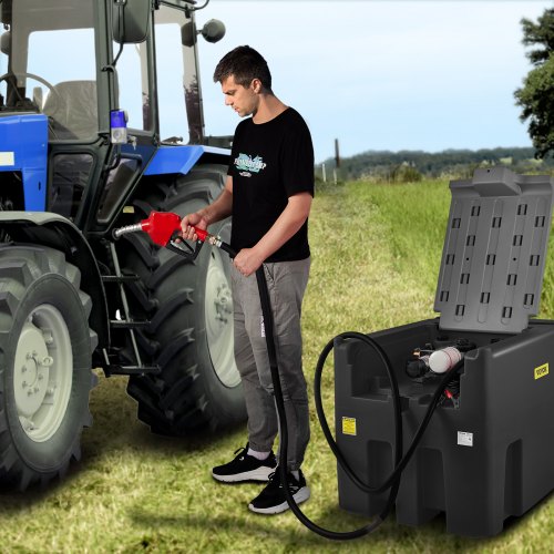 Portable Diesel Tank With Pump PE Diesel Fuel Tank High GPM Flow Rate Rubber Hose For Easy Fuel Tra 5