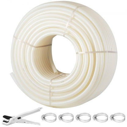 Flexible PEX Water Line, Non Oxygen Barrier PEX-B Pipe for Radiant Heating Plumbing and RV Sewer Hose Installation