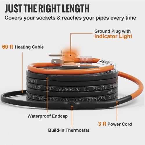 SelfRegulating Pipe Heating Cable Heat Tape For Pipes Freeze Protection 3