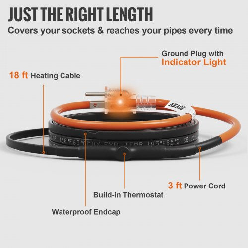 SelfRegulating Pipe Heating Cable Heat Tape For Freezing PVC Hose Metal Plastic Pipe Freeze Protect 4