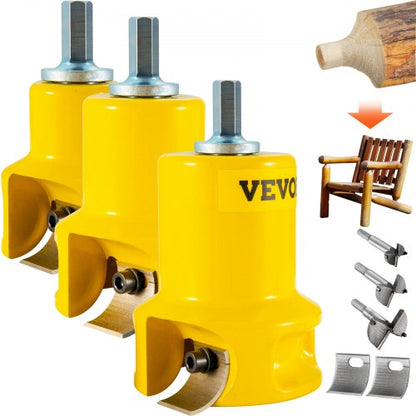 Premium Aluminum Tenon Cutter for Log Furniture, Cutting Blades, Dual Curved Blades & Button Screws, Commercial DIY Kit