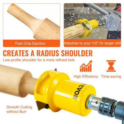 Premium Aluminum Tenon Cutter For Log Furniture Cutting Blades Dual Curved Blades  Button Screws Co 5