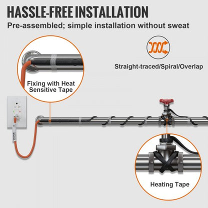 SelfRegulating Pipe Heating Cable Heat Tape Protects PVC Hose Metal And Plastic Pipe 4