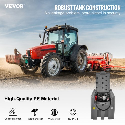 Diesel Fuel Tank Transfer Pump With Hose Gray PE Portable Tank For Easy Fuel Transportation 3