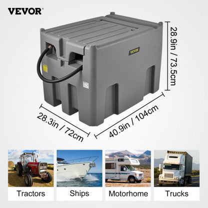 Diesel Fuel Tank Transfer Pump With Hose Gray PE Portable Tank For Easy Fuel Transportation 6
