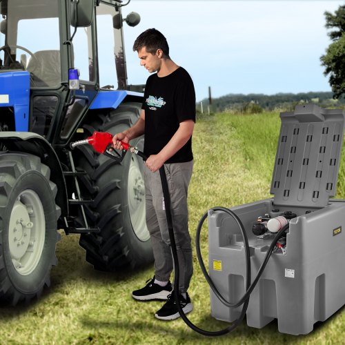 Diesel Fuel Tank Transfer Pump With Hose Gray PE Portable Tank For Easy Fuel Transportation 5