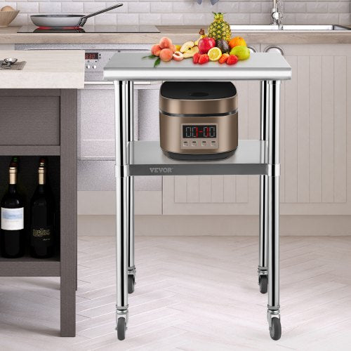 Stainless Steel Work Table With Adjustable Undershelf High Lb Load Capacity Heavy Duty Metal Prep S 5