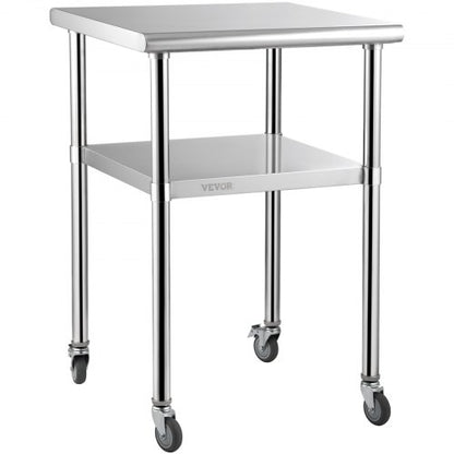 Stainless Steel Work Table With Adjustable Undershelf High Lb Load Capacity Heavy Duty Metal Prep S 10