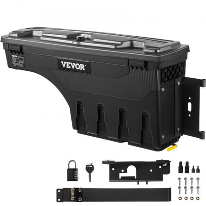 Lockable Truck Bed Storage Box Waterproof ABS Tool Box with Password Padlock for Dodge Ram Passenger Side