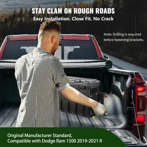 Lockable Truck Bed Storage Box Waterproof ABS Tool Box With Password Padlock For Dodge Ram Passenge 2