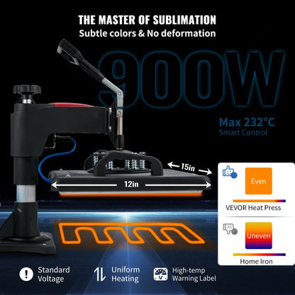 Clamshell Sublimation Transfer Printer Heat Press Machine Fast Heatup For TShirt Plate Mug 1