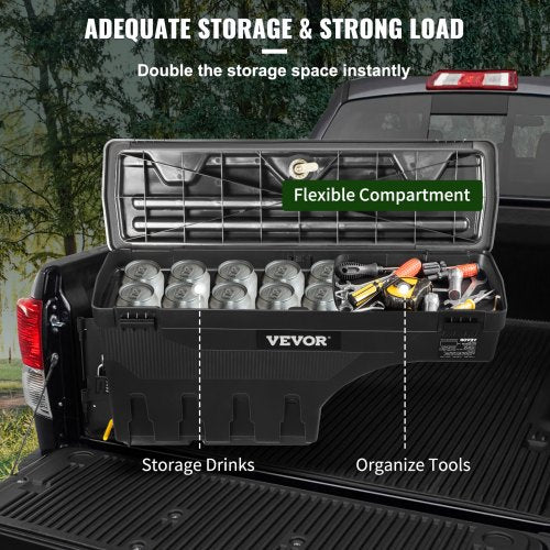 Lockable Truck Bed Storage Box Waterproof ABS Tool Box Driver Side With Password Padlock 3