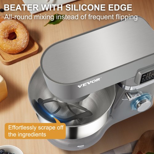Electric Dough Mixer Stand Mixer With Speeds LCD Screen Timing TiltHead Food Mixer Stainless Steel  1