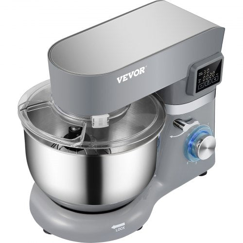 Electric Dough Mixer Stand Mixer With Speeds LCD Screen Timing TiltHead Food Mixer Stainless Steel  8