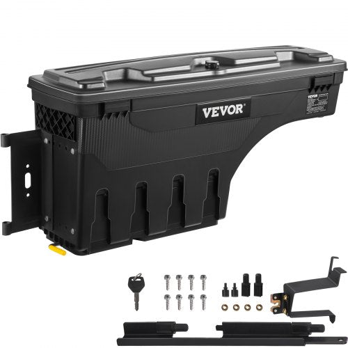 Lockable Truck Bed Storage Box, Waterproof ABS Wheel Well Tool Box, Fits Chevrolet Silverado & GMC Sierra