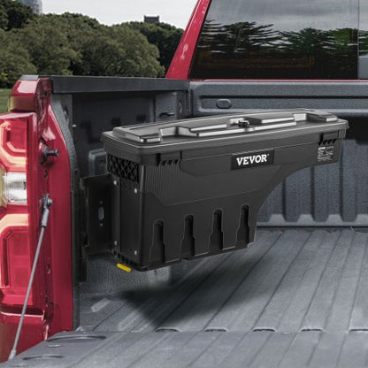 Lockable Truck Bed Storage Box, Waterproof ABS Wheel Well Tool Box, Fits Chevrolet Silverado & GMC Sierra