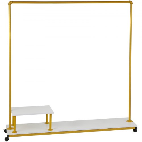 Heavy-Duty Clothing Garment Rack, Rolling Clothes Organizer w/Bottom & Side Shelf, Swivel Casters, Sturdy Steel Frame