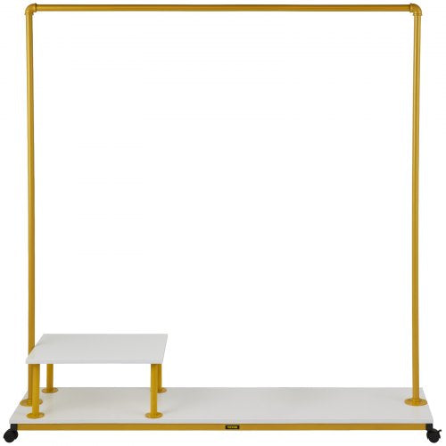 Heavy-Duty Clothing Garment Rack, Rolling Clothes Organizer w/Bottom & Side Shelf, Swivel Casters, Sturdy Steel Frame