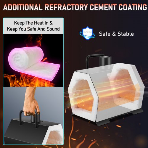 Portable Propane Forge for Single Burner Tool and Knife Making, Large Capacity Farrier Forge, Mini Furnace Blacksmithing