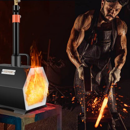 Portable Propane Forge for Single Burner Tool and Knife Making, Large Capacity Farrier Forge, Mini Furnace Blacksmithing