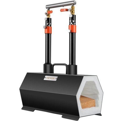 Portable Propane Forge with Double Burner for Tool & Knife Making, Large Capacity Mini Furnace Blacksmithing Farrier