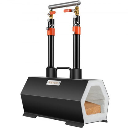 Portable Propane Forge with Double Burner for Tool & Knife Making, Large Capacity Mini Furnace Blacksmithing Farrier