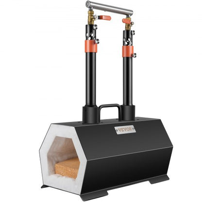 Portable Propane Forge with Double Burner for Tool & Knife Making, Large Capacity Mini Furnace Blacksmithing Farrier
