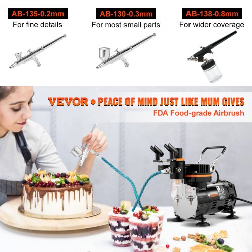 Professional Airbrush Set with Compressor, Dual-Action Multi-Purpose Gravity Feed Airbrushing Kit for Painting