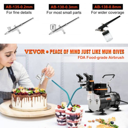 Professional Airbrush Set with Compressor, Dual-Action Multi-Purpose Gravity Feed Airbrushing Kit for Painting