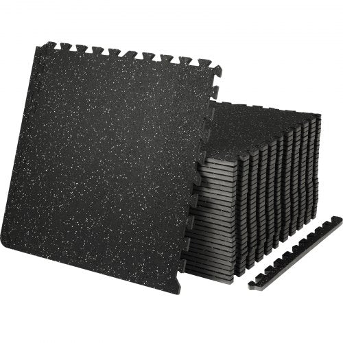 EVA Foam & Rubber Top Interlocking Gym Floor Mats Thick, Waterproof Workout Puzzle Flooring for Home, Garage, Basement