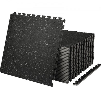 EVA Foam & Rubber Top Interlocking Gym Floor Mats Thick, Waterproof Workout Puzzle Flooring for Home, Garage, Basement