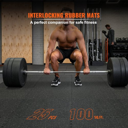EVA Foam & Rubber Top Interlocking Gym Floor Mats Thick, Waterproof Workout Puzzle Flooring for Home, Garage, Basement