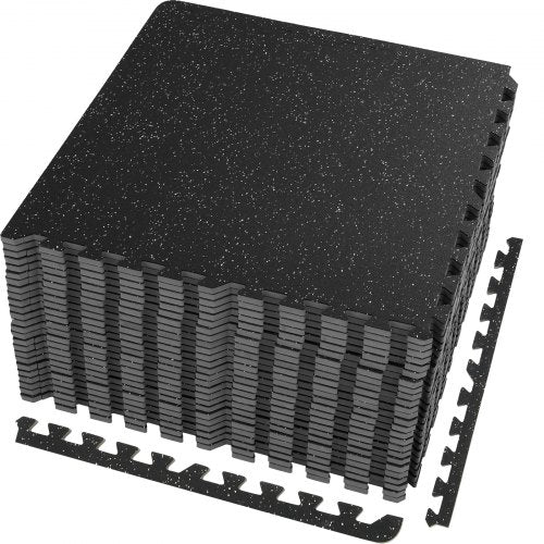 EVA Foam & Rubber Top Interlocking Gym Floor Mats Thick, Waterproof Workout Puzzle Flooring for Home, Garage, Basement