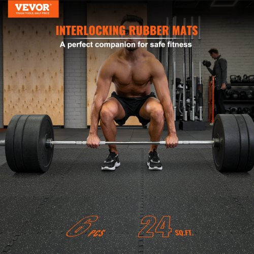 Interlocking Gym Floor Mats Thick, EVA Foam & Rubber Top, Waterproof Puzzle Exercise Flooring for Gym, Home, Garage