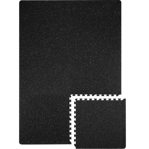 Interlocking Gym Floor Mats Thick, EVA Foam & Rubber Top, Waterproof Puzzle Exercise Flooring for Gym, Home, Garage